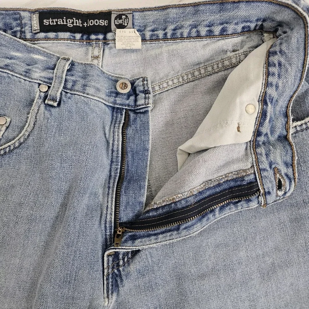 Y2K 2000 Levi's SilverTab Straight + Loose Jeans‎ W31 L28 Light Wash USA
